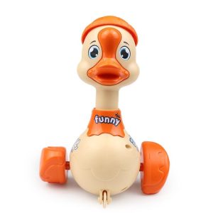 3 PCS Children Animal Press Crawling Toy Car, Specification: Swing Duck (Orange)