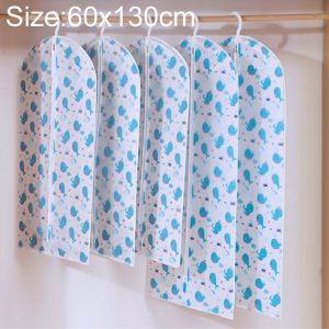 Thicken Solid PEVA Clothing Dust Cover Suit Coat Waterproof Protector Storage Bag with Zipper (Blue)