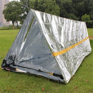Emergency Simple Tent Outdoor Rescue Blanket First Aid Sunscreen Insulation Blanket, Color: Silver