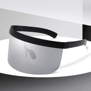 Anti-peeping Sun Mirror Integrated Anti-foam Sunscreen Mask, Color: Black Frame White Mercury