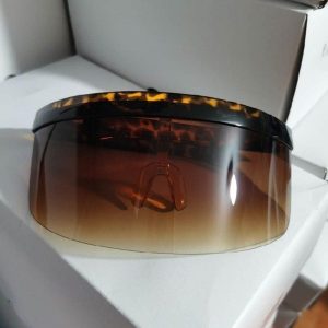 Anti-peeping Sun Mirror Integrated Anti-foam Sunscreen Mask, Color: Tortoiseshell Frame Gradient