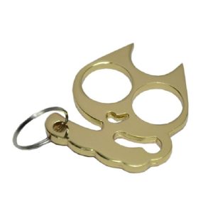 5 PCS Kitty Outdoor Metal Self-defense Keychain Outdoor Self-defense Window Breaking Tool, Size: 0.45 x 5.3 x 6.1 cm (Gold)