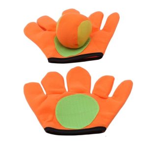 Outdoor Sports Toys Children Plush Sticky Ball Catching Gloves Set, Size: L