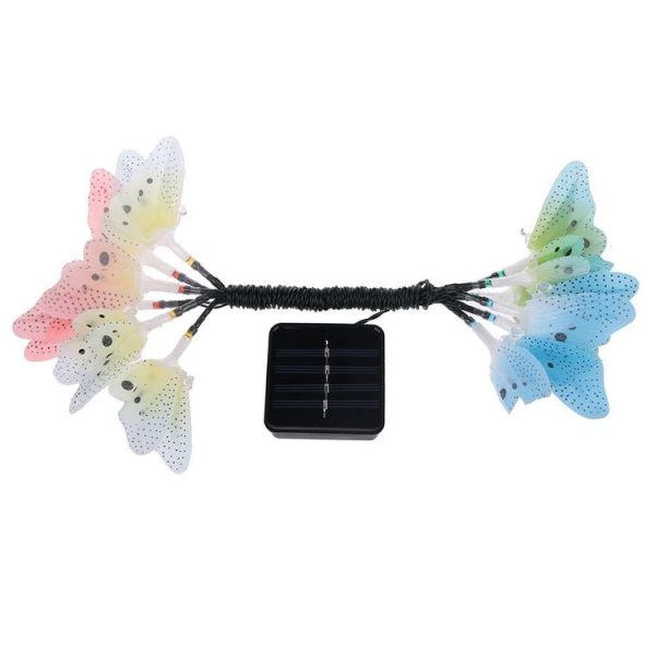 Solar Powered Butterfly Fiber Optic Fairy String Waterproof Christmas Outdoor Garden Holiday Lights, Size: 5m 20LEDs - Image 2