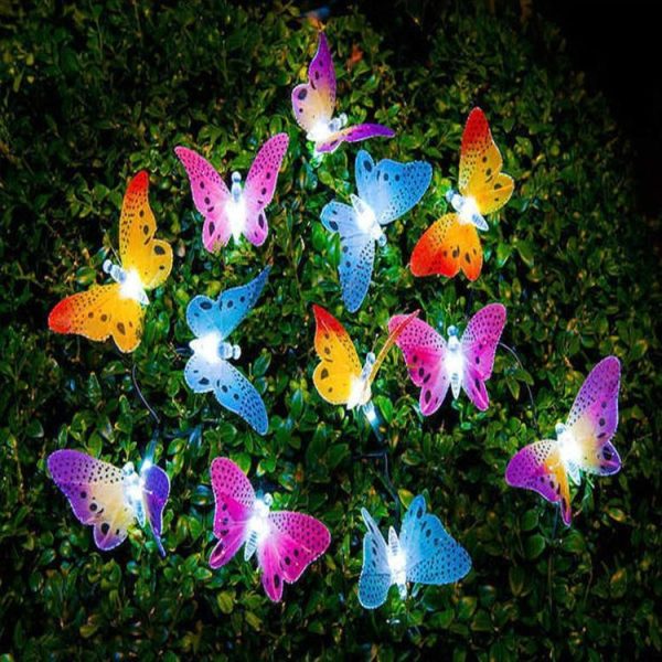 Solar Powered Butterfly Fiber Optic Fairy String Waterproof Christmas Outdoor Garden Holiday Lights, Size: 5m 20LEDs - Image 6