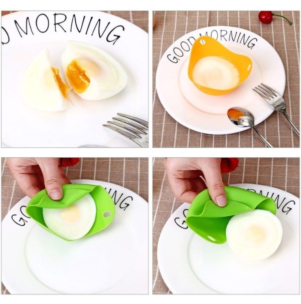 Silicone Egg Cooker Egg Bracket Kitchen Tools Pancake Cookware Bakeware Steam Eggs Plate Tray Red - Image 9