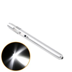 5 PCS Mini Pocket Penlight Torch Light LED Flashlight Mouth Ear Care Inspection Lamp (Silver)