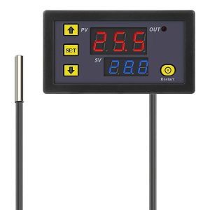 High-precision Microcomputer Intelligent Digital Display Switch Thermostat, Style: 12V Power Supply (Red and Blue Display)