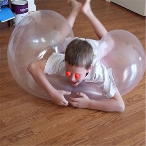 Bubble Ball TPR Blowing Balloon Racket Ball Toy, Size: Large (Random Color)