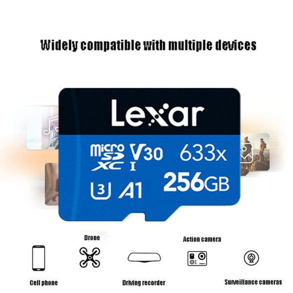 Lexar 633x 256GB High-speed Mobile Phone Camera Memory TF Card Switch Expansion Driving Recorder Dedicated Storage Flash Memory Card - Image 5