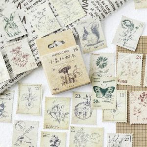 2 PCS Small Forest Post Office Handbook Shaped Sealing Sticker Boxed Sticker
