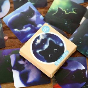 5 PCS Cute Little Black Cat Boxed Stickers Stickers DIY Hand Account Stickers