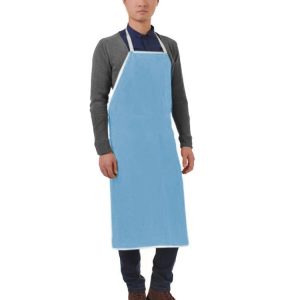 Full Leather Electric Welding Apron High Temperature Fireproof Star Splash Protective Clothing (Blue)