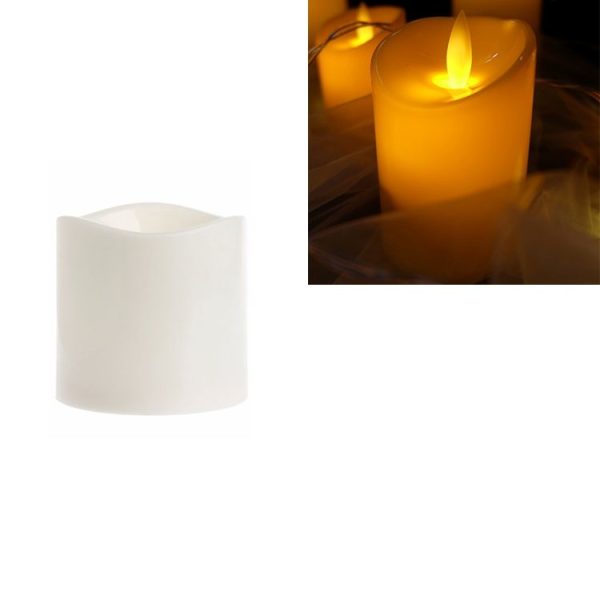 Cylindrical LED Electronic Candle Light Simulation Wedding Candlestick Candle, Size: 7.5x7.5cm