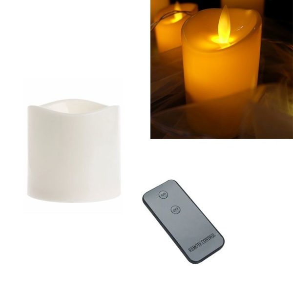 Cylindrical LED Electronic Candle Light Simulation Wedding Candlestick Candle, Size: 7.5x7.5cm with remote control
