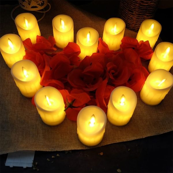 Cylindrical LED Electronic Candle Light Simulation Wedding Candlestick Candle, Size: 7.5x7.5cm with remote control - Image 7