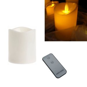 Cylindrical LED Electronic Candle Light Simulation Wedding Candlestick Candle, Size: 10x7.5cm with remote control