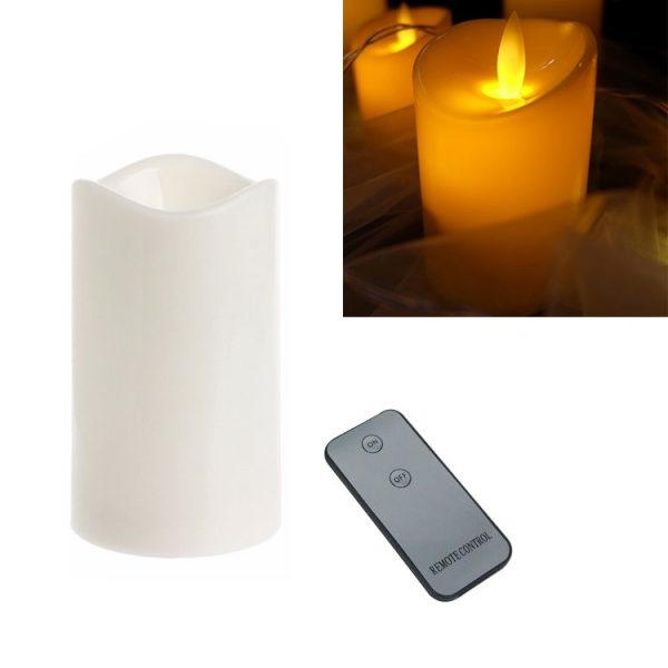 Cylindrical LED Electronic Candle Light Simulation Wedding Candlestick Candle, Size: 15x7.5cm with remote control