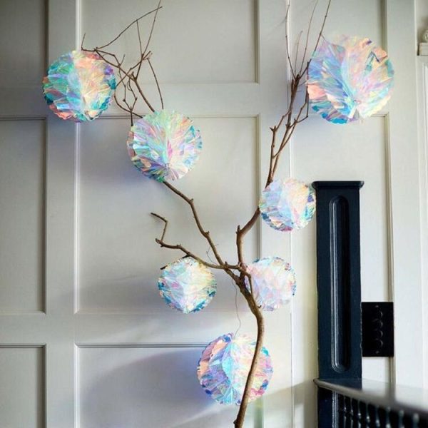 2 PCS Neon Film Honeycomb Ball Ornaments Wedding Birthday Party Decoration Supplies, Size: 15cm (As Show) - Image 6