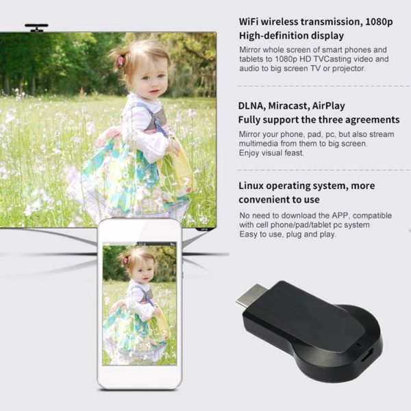 M4 Plus Wireless WiFi Display Dongle Receiver Airplay Miracast DLNA 1080P HDMI TV Stick for iPhone, Samsung, and other Android Smartphones - Image 14