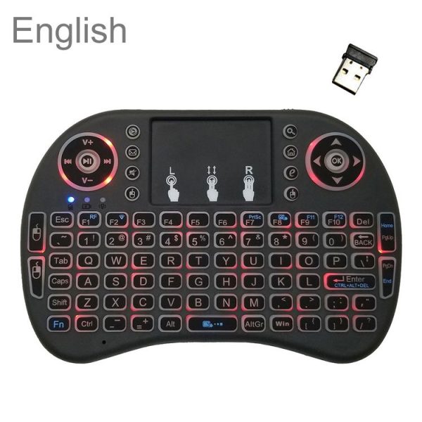 Support Language: English i8 Air Mouse Wireless Backlight Keyboard with Touchpad for Android TV Box & Smart TV & PC Tablet & Xbox360 & PS3 & HTPC / IPTV