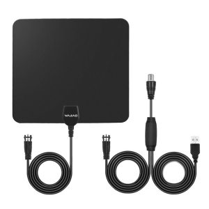Ultra-thin Indoor HD Digital TV Antenna with 50 Miles Long Range Amplifier (Black)
