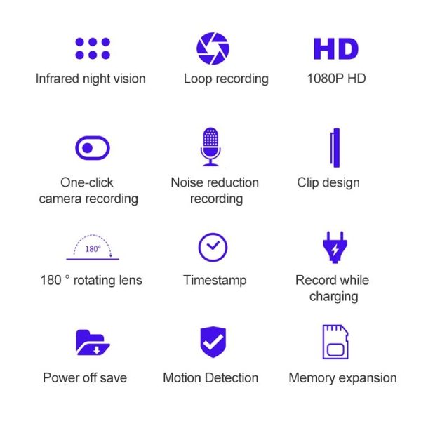 B18 Back Clip Design 1080P HD Camera Recording Pen, Support Motion Detection / Infrared Night Vision / 180 Degrees Rotation Camera / TF Card (Silver Grey) - Image 5