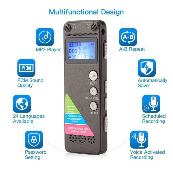 VM31 Portable Audio Voice Recorder, 16GB, Support Music Playback - Image 7