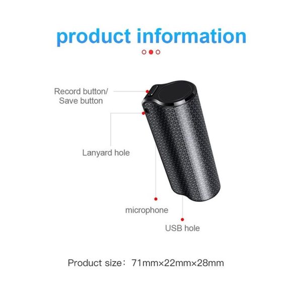 Q70 8GB Smart HD Noise Reduction Voice Control Recording Pen - Image 3