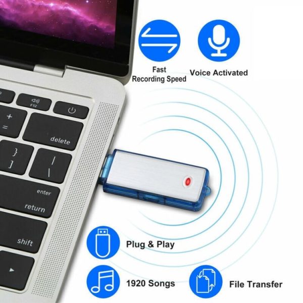 SK858 8GB Rechargeable Portable U-Disk Meeting Voice Recorder (Blue) - Image 4