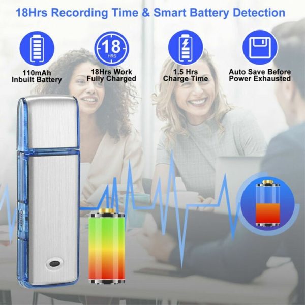 SK858 8GB Rechargeable Portable U-Disk Meeting Voice Recorder (Blue) - Image 7