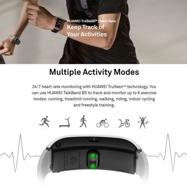 Huawei TalkBand B5 Bluetooth 4.2 Headset Fitness Tracking Fashion Smart Bracelet for Android / iOS, 1.13 inch Touch AMOLED 2.5D Screen, Support Fitness Tracker / Pedometer / Sleep Monitor (Grey) - Image 10
