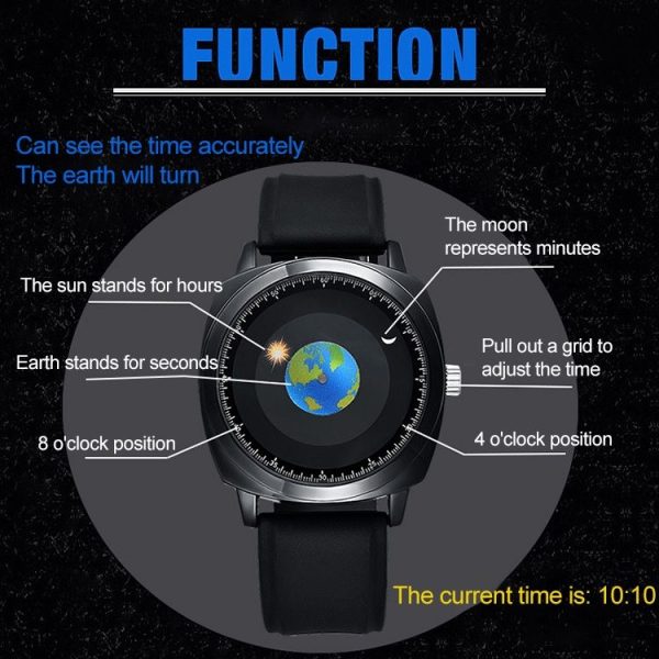 Addies MY-1704 Earth Pattern Silicone Strap Watch for Men, Support Life Waterproof - Image 3