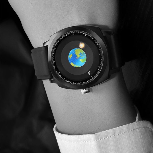Addies MY-1704 Earth Pattern Silicone Strap Watch for Men, Support Life Waterproof - Image 6
