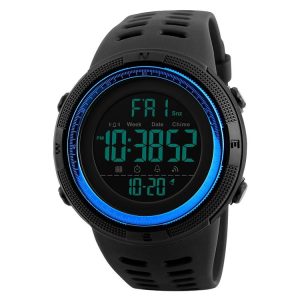 SKMEI 1251 Men Fashionable Outdoor 50m Waterproof Sports Watch Digital Watch with PU Watchband (Blue)