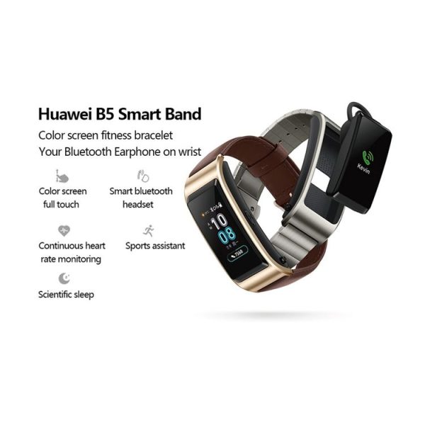 Huawei TalkBand B5 Bluetooth 4.2 Headset Fitness Tracking Business Smart Bracelet for Android / iOS, 1.13 inch Touch AMOLED 2.5D Screen, Support Fitness Tracker / Pedometer / Sleep Monitor (Brown) - Image 5