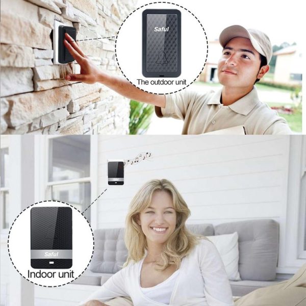 Saful TS-K106 IP68 Waterproof 4-Level Ring Tone Adjustable Wireless Intelligent Self-generating Doorbell with 28 First Ringtones - Image 14