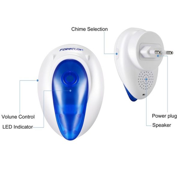 Forecum 7 Wireless Smart Home Doorbell with Single Receiver, Remote Control Distance: 200m (Open Air), EU Plug - Image 6