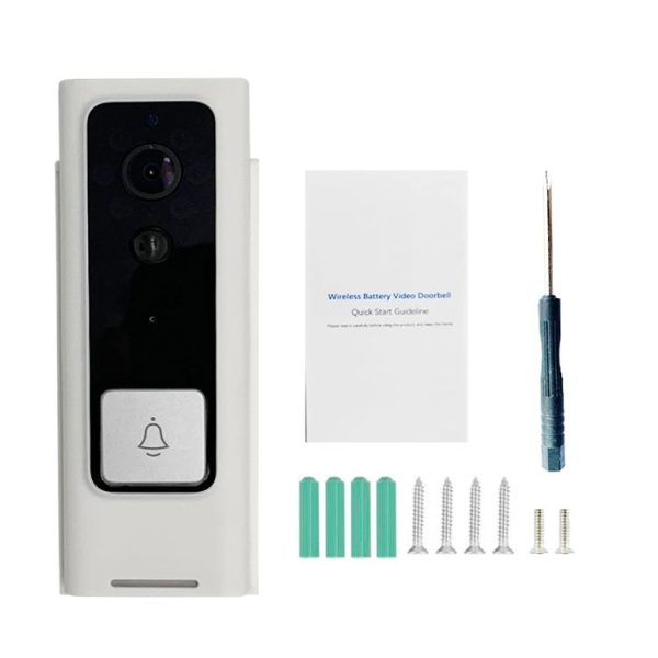 M200B WiFi Intelligent Square Button Video Doorbell, Support Infrared Motion Detection & Adaptive Rate & Two-way Intercom & Remote / PIR Wakeup (White) - Image 6
