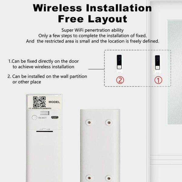 M200B WiFi Intelligent Square Button Video Doorbell, Support Infrared Motion Detection & Adaptive Rate & Two-way Intercom & Remote / PIR Wakeup (White) - Image 8