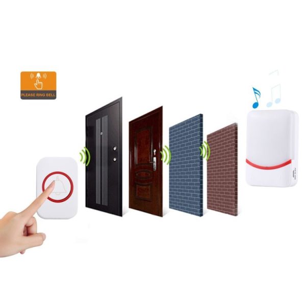 CMF1188 Home Music Remote Control Wireless Doorbell with 38 Ringtones & Colorful Flashing Lights + Ringtones / Ringtones / Colorful Flashing Lights 3-Modes (White) - Image 8