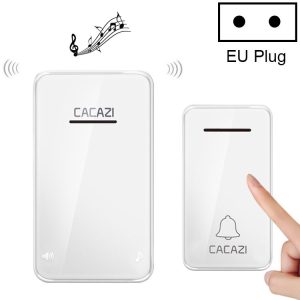 CACAZI FA8 Self-Powered Wireless Doorbell, EU Plug (White)