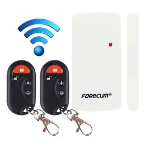 Forecum-A001 Smart Home Magnetic Sensor Alarm, One Magnetic Sensor Two Remote Controller