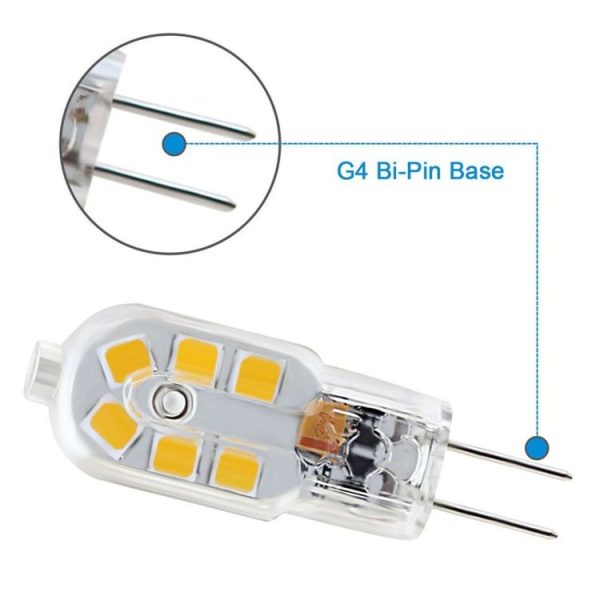 10 PCS AC 220-240V G4 3W 12LEDs 2835SMD LED Dimmable Double Needle Transparent Peanut Lamp (Warm White) - Image 4