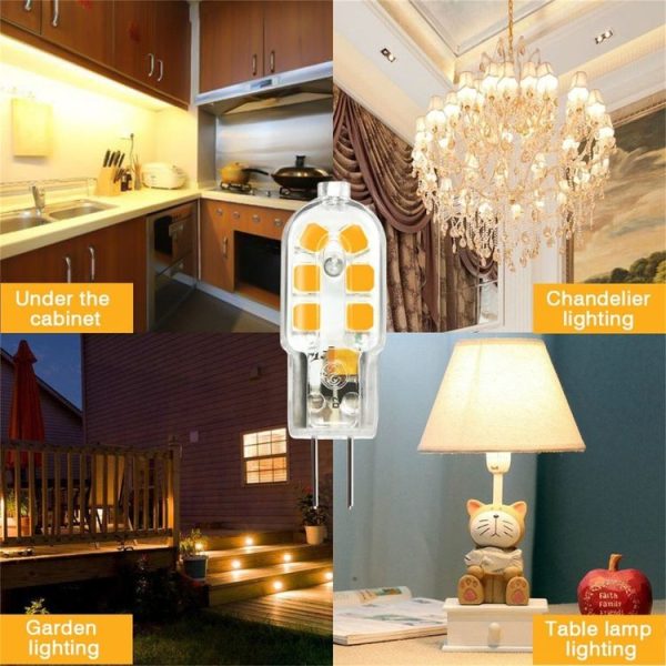 10 PCS AC 220-240V G4 3W 12LEDs 2835SMD LED Dimmable Double Needle Transparent Peanut Lamp (Warm White) - Image 6