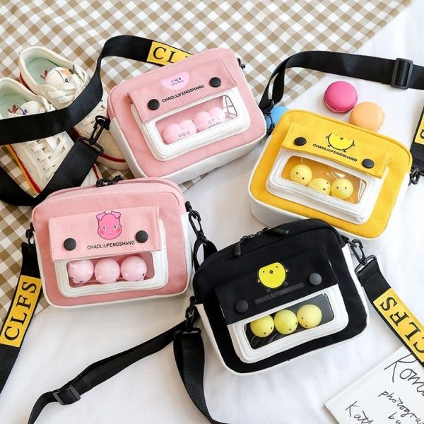 Canvas Single Shoulder Bag Ladies Handbag (Color: Pink 1 Size: OneSize) - Image 13