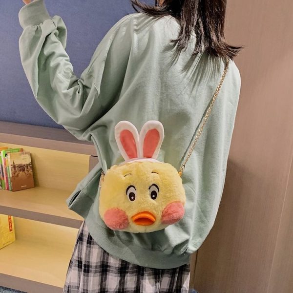 Plush Small Duck Single Shoulder Bag Handbag Messenger Bag (Yellow) - Image 3