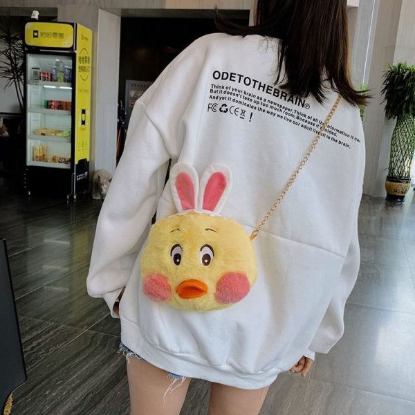 Plush Small Duck Single Shoulder Bag Handbag Messenger Bag (Yellow) - Image 4
