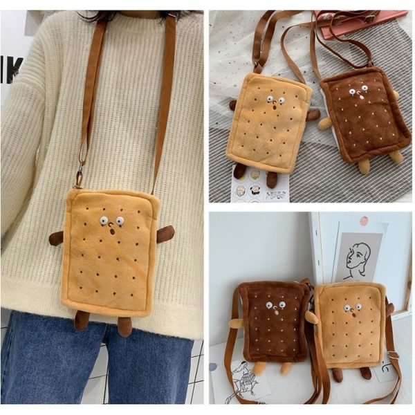 Plush Square Single Shoulder Bag Handbag Messenger Bag (Color: Brown Size: OneSize) - Image 6