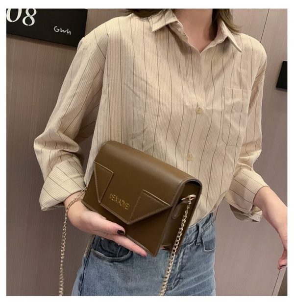 PU Leather Single Shoulder Bag Ladies Handbag (Color: Deep Brown Size: OneSize) - Image 3